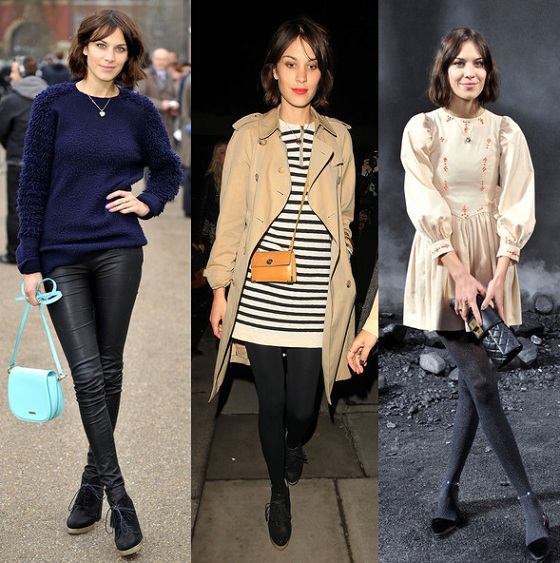 How to Wear Pattern Tights - Alexa Chung