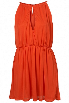 orange topshop dress