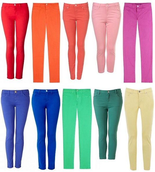 coloured jeans