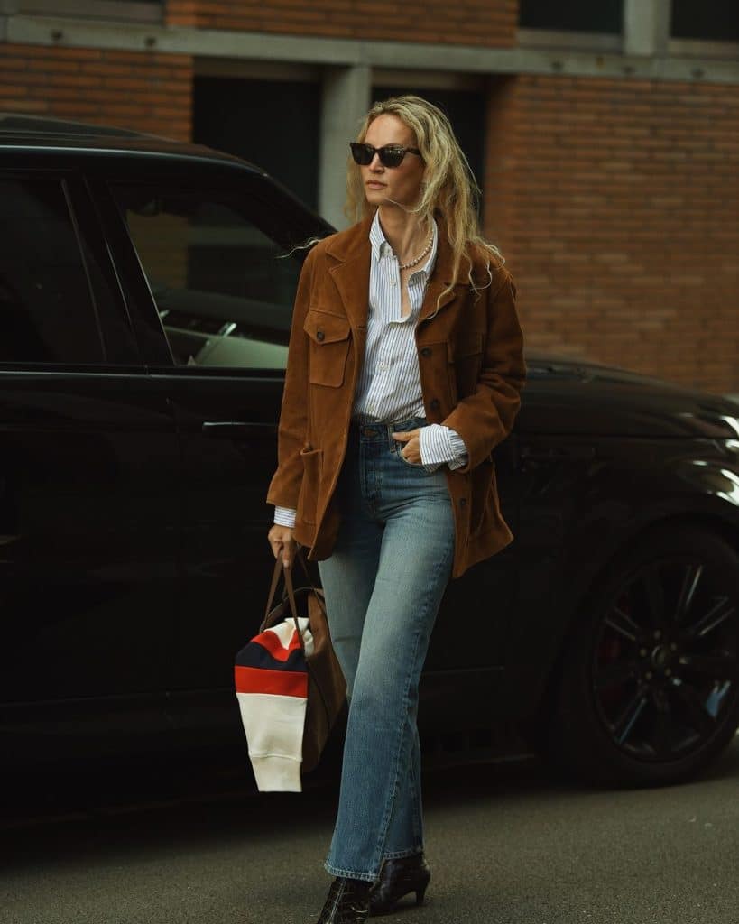 Brown Suede Blazer outfit ideas